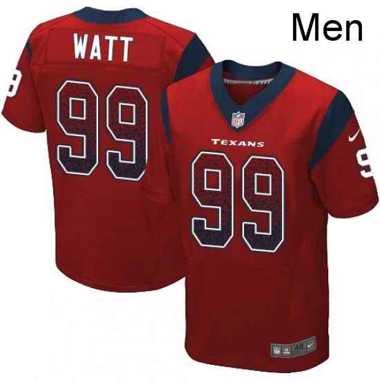 Men Nike Houston Texans 99 JJ Watt Elite Red Alternate Drift Fashion NFL Jersey